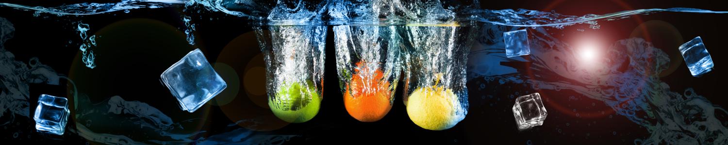 Изображение скинали, вода, брызги, лед, лимон, лайм, апельсин