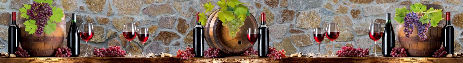 Изображение скинали, виноград, вино, бочка, бокалы
