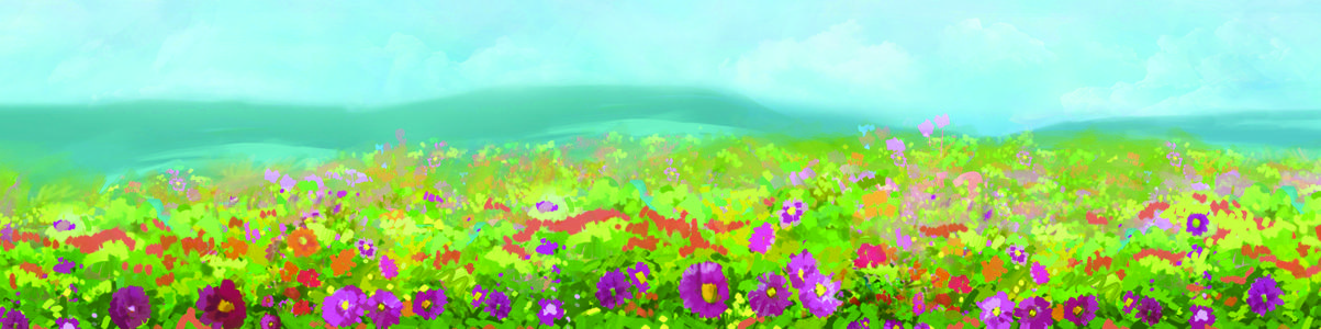 Изображение скинали, цветы, рисунок, поляна